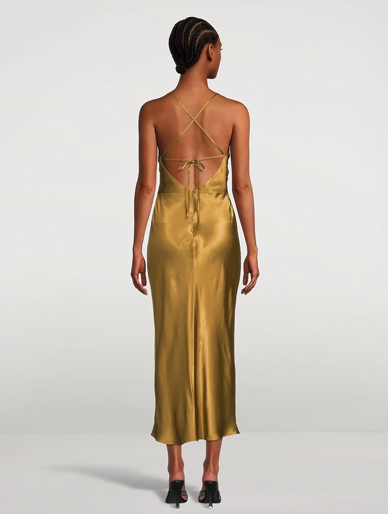 Giorgia Satin Bias Midi Dress