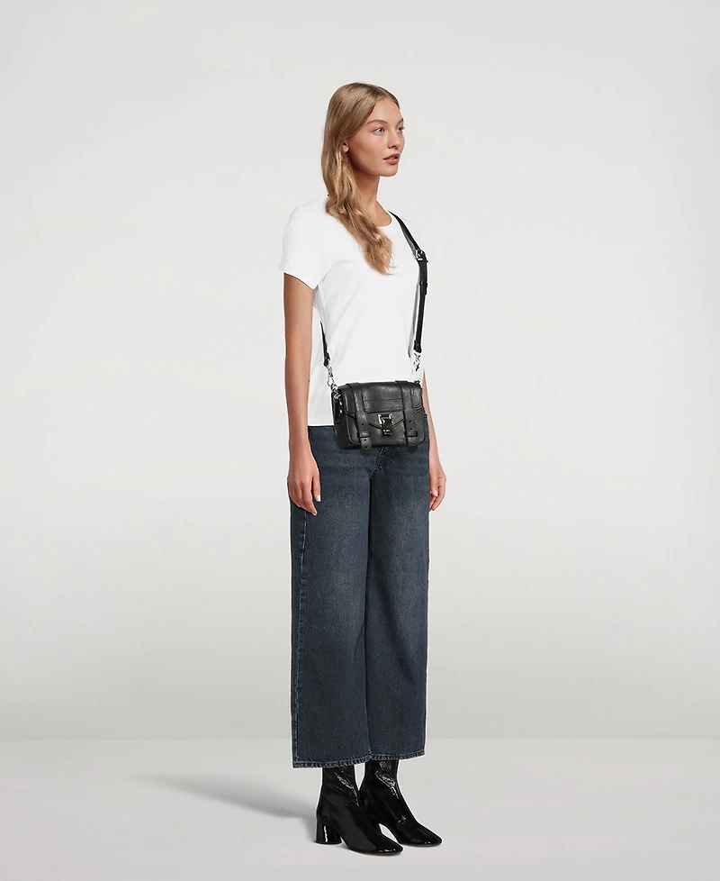 Mini PS1 Metallic Leather Crossbody Bag
