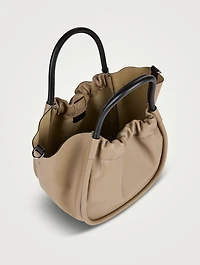 Small Ruched Leather Crossbody Bag