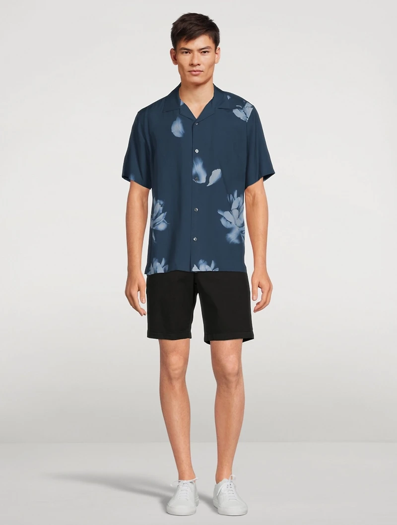 Noll Crepe Short-Sleeve Shirt Floral Print