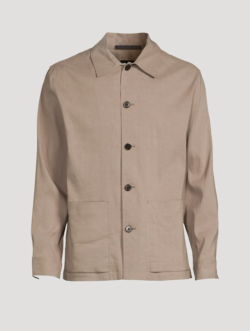 Linen-Blend Shirt Jacket
