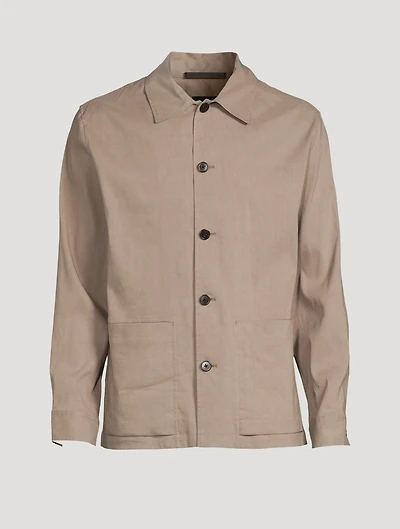 Linen-Blend Shirt Jacket