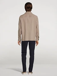Linen-Blend Shirt Jacket