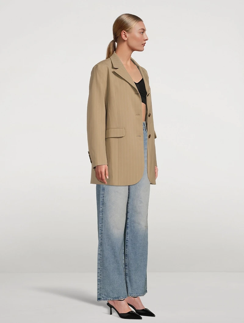Frederika Blazer Pinstripe Print