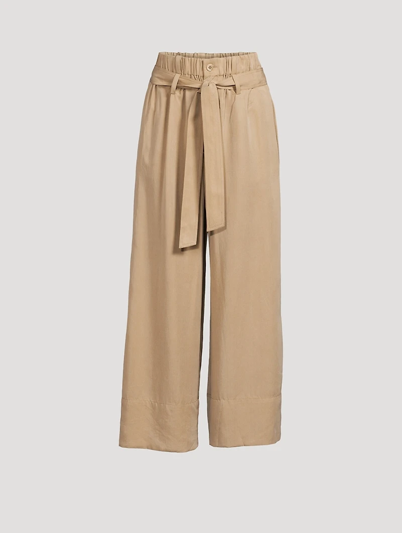 Milani Belted Wide-Leg Trousers