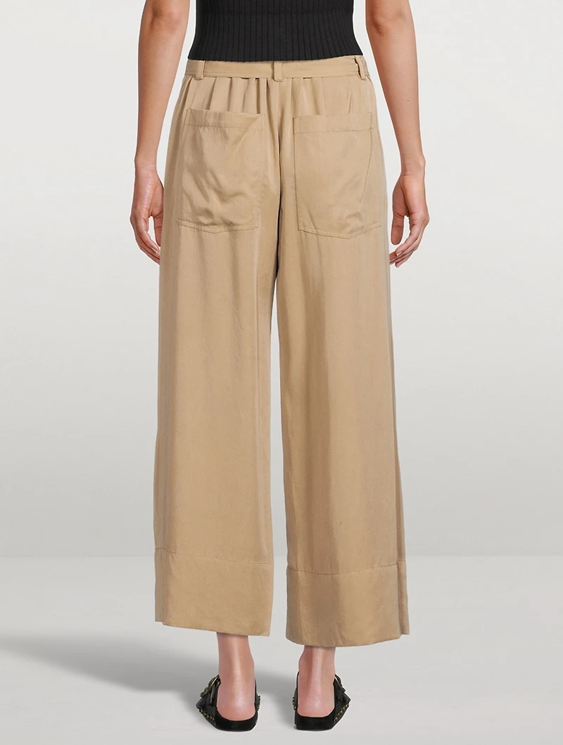 Milani Belted Wide-Leg Trousers
