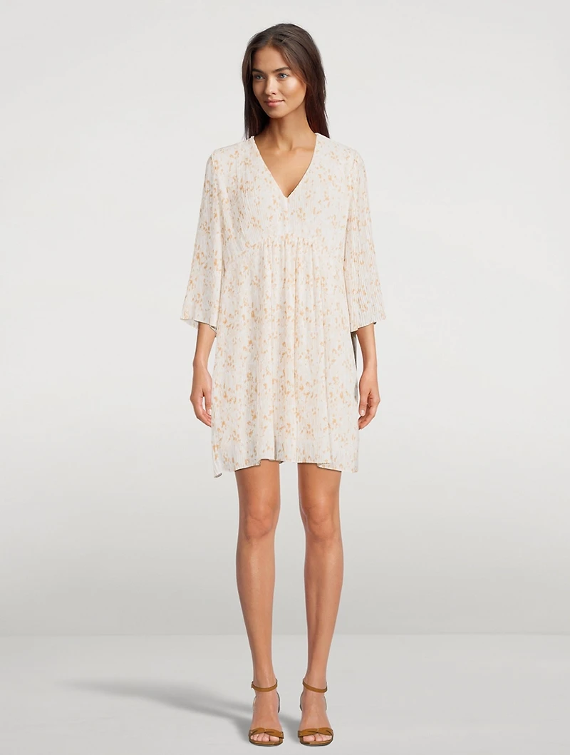 Scarlet Printed Plissé Dress