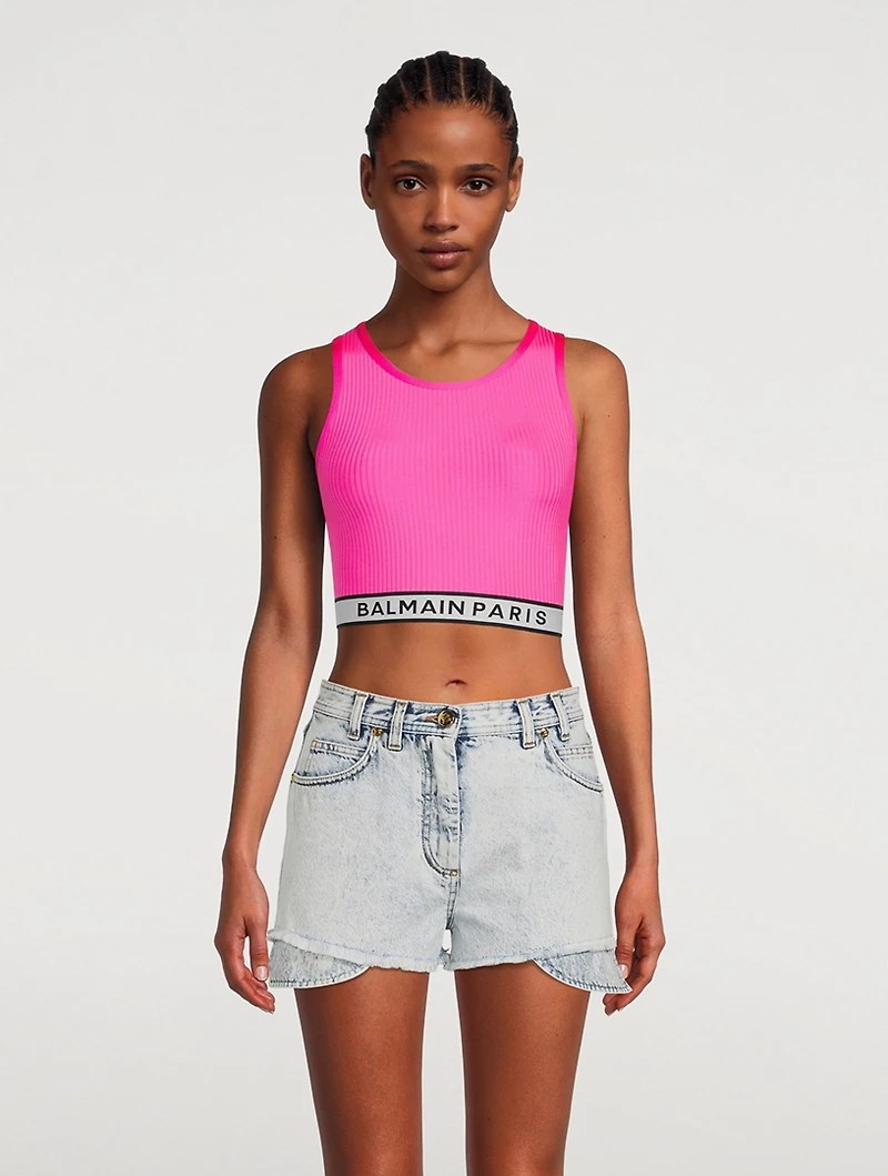 Logo-Tape Crop Top