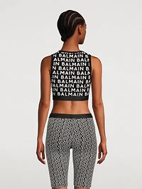 Logo-Tape Crop Top Logo Print