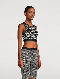 Logo-Tape Crop Top Logo Print