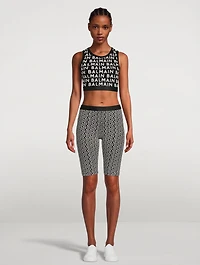 Logo-Tape Crop Top Logo Print