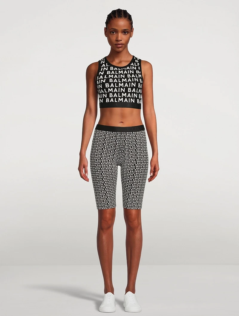 Logo-Tape Bike Shorts Logo Print