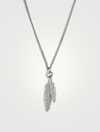 Twin Feather Sterling Silver Necklace