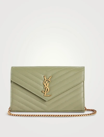YSL Monogram Leather Chain Wallet