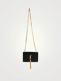 Small Kate YSL Monogram Leather Chain Bag With Tassel