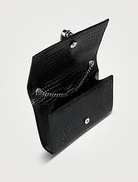 Small Kate YSL Monogram Croc-Embossed Leather Chain Bag With Tassel