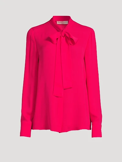 Silk Georgette Blouse With Scarf