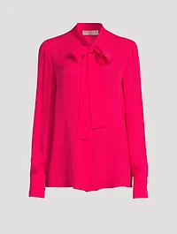 Silk Georgette Blouse With Scarf