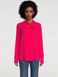 Silk Georgette Blouse With Scarf