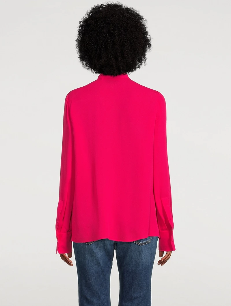 Silk Georgette Blouse With Scarf