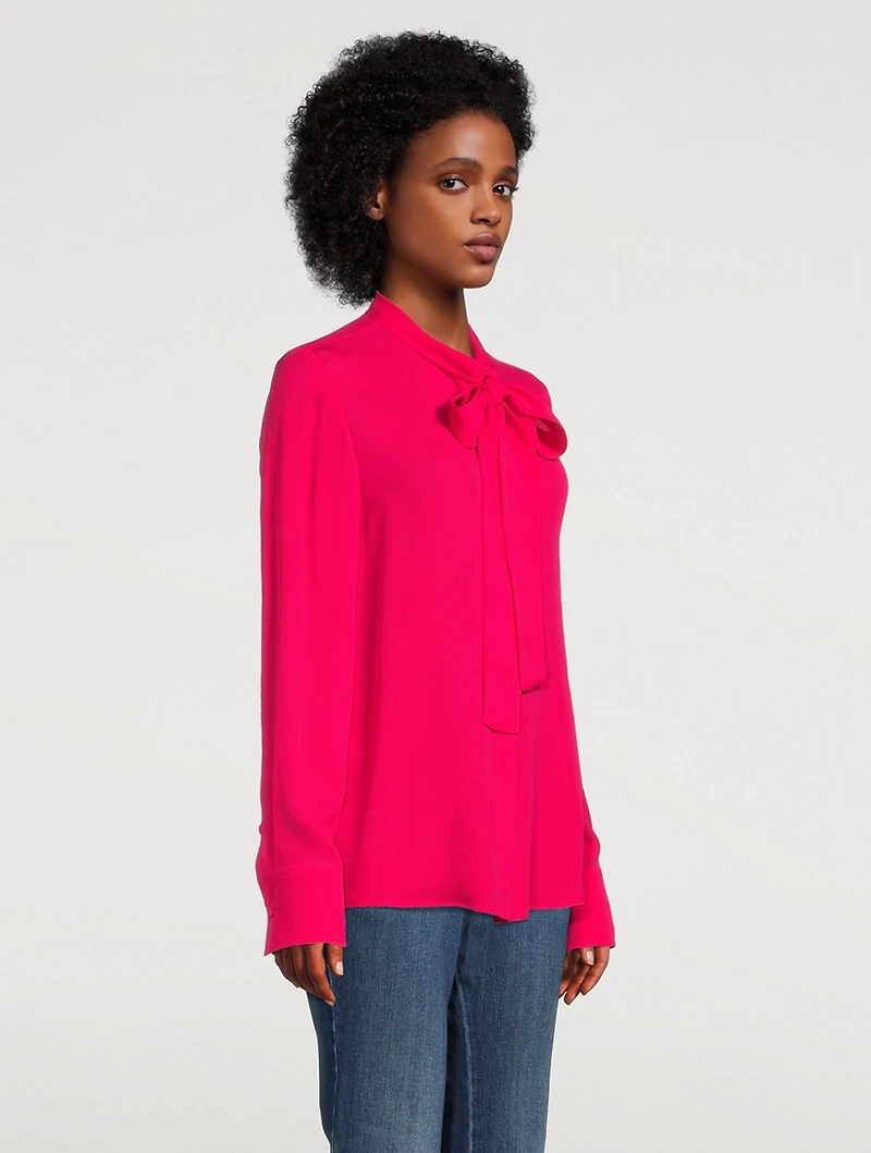 Silk Georgette Blouse With Scarf
