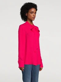 Silk Georgette Blouse With Scarf