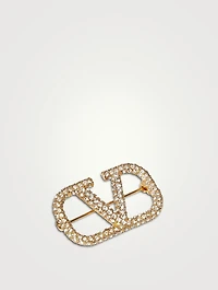 VLOGO Brooch With Crystals