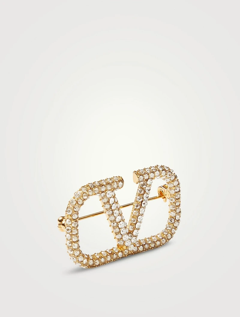 VLOGO Brooch With Crystals