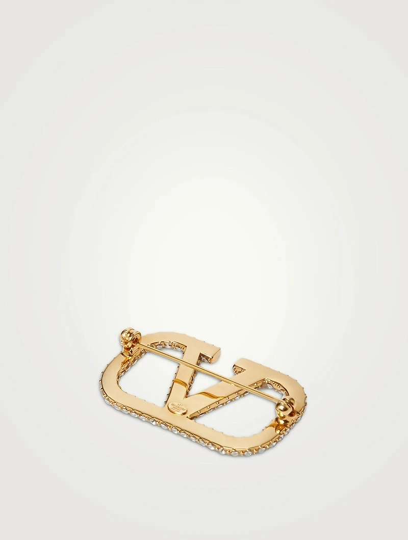VLOGO Brooch With Crystals