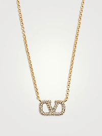 Crystal VLOGO Pendant Necklace