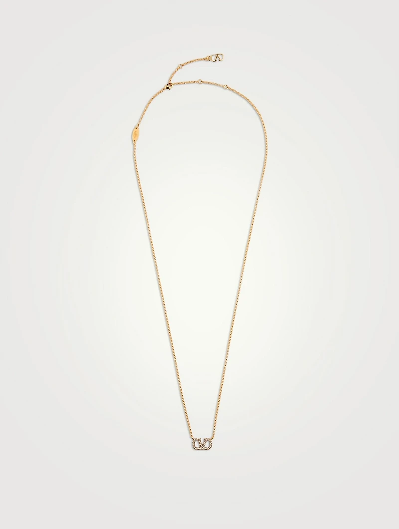 Crystal VLOGO Pendant Necklace