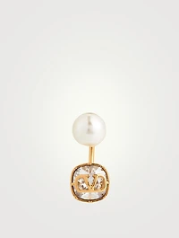 VLOGO Faux Pearl And Crystal Earring