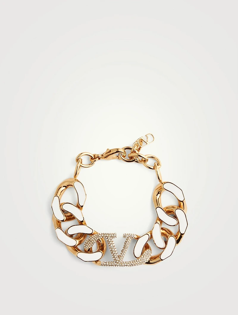 VLOGO Chain Bracelet With Crystals