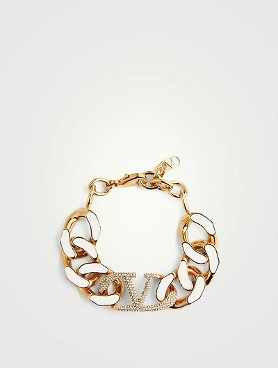 VLOGO Chain Bracelet With Crystals