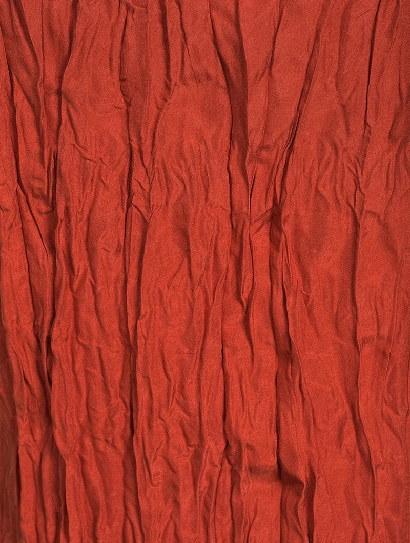 Crinkled Silk Midi Dress