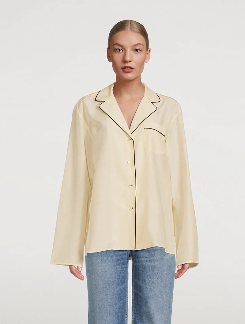 Cotton Silk Pajama Shirt