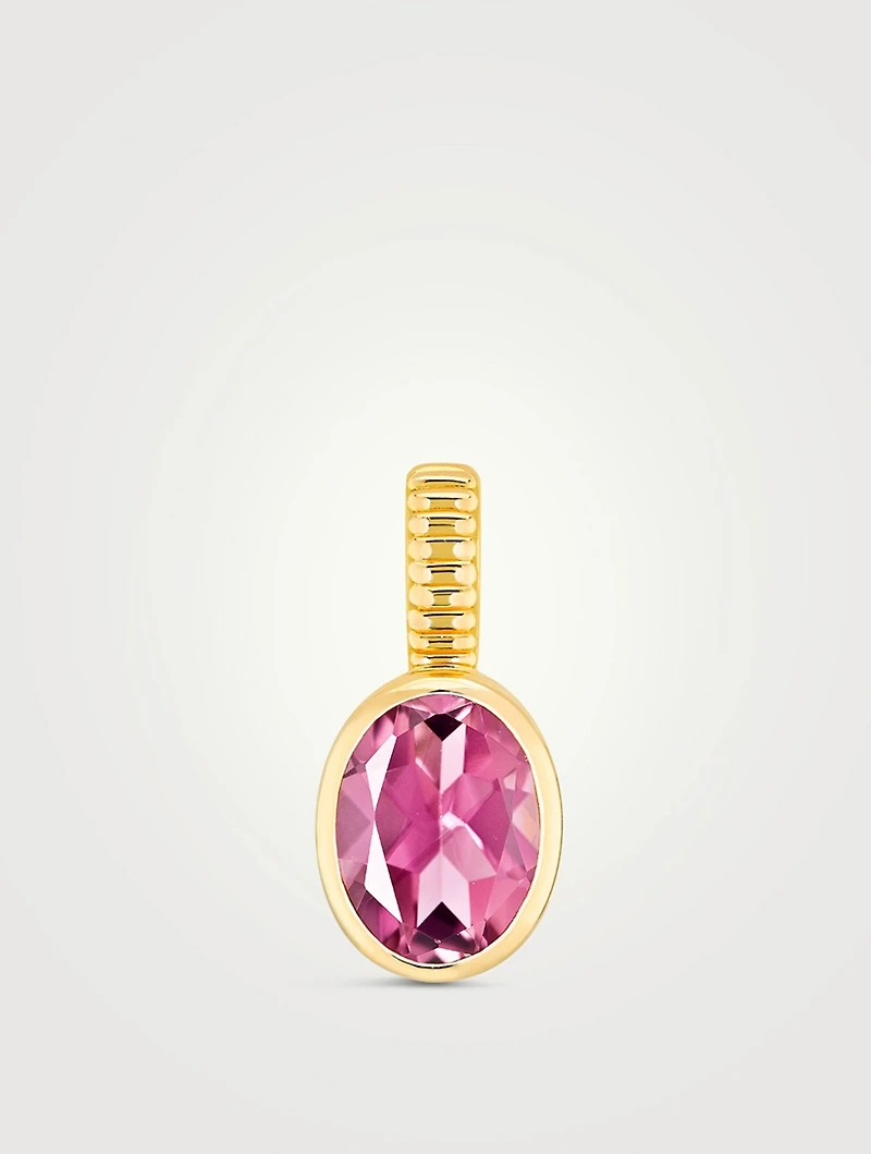 Magnetic 18K Gold Tourmaline Charm Pendant