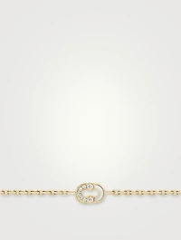 Magnetic 18K Gold Semi Mother-Of-Pearl Bracelet With Diamonds