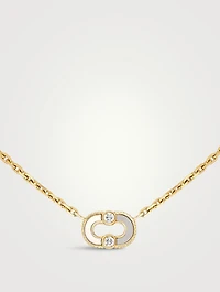 Magnetic 18K Gold Mother-Of-Pearl And Malachite Pendant Necklace