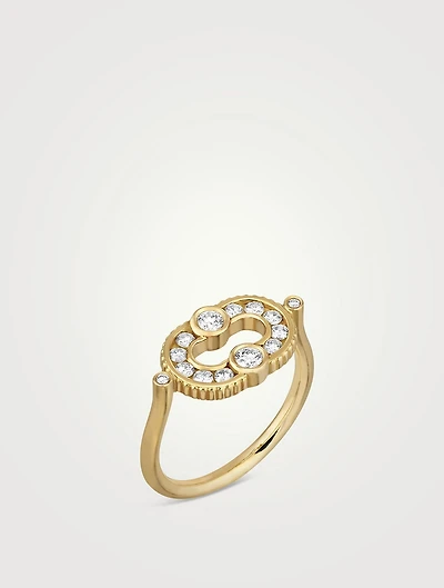 Magnetic 18K Gold Ring With Diamonds