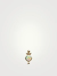 14K Gold Opal Four Ball Trinity Threaded Stud Earring