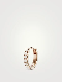 14K Gold Pearl Eternity Hoop Earring