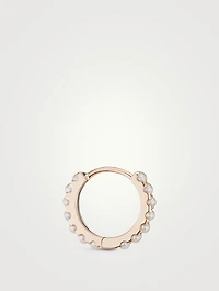 14K Gold Pearl Eternity Hoop Earring