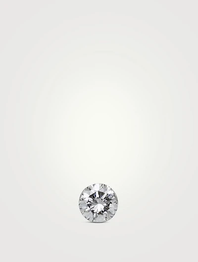 18K Gold Invisible Set Diamond Threaded Stud Earring