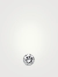 18K Gold Invisible Set Diamond Threaded Stud Earring