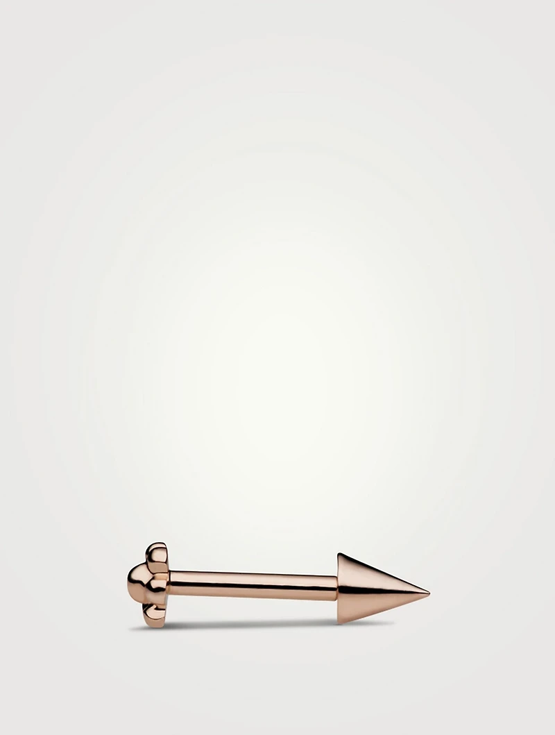 14K Gold Short Spike Threaded Stud Earring