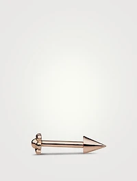 14K Gold Short Spike Threaded Stud Earring