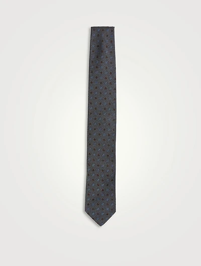 Silk Jacquard Textured Medallion Tie