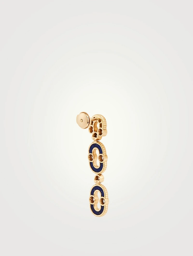 Magnetic 18K Gold Duo Earrings With Malachite And Diamonds