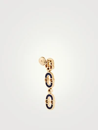Magnetic 18K Gold Duo Earrings With Malachite And Diamonds